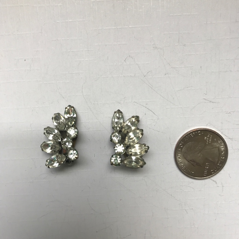 Vintage Clear Clip Earrings